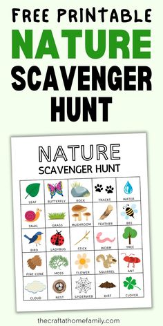 the free printable nature scavenger hunt for kids