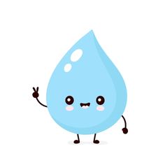 a cute little blue water drop character