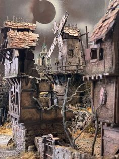 Miniature Aesthetic, Forbidden Psalm, Cursed City, Medieval Decor, Warhammer Terrain, Western Town, Turnips, Medieval Houses