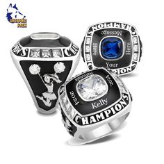 *Ring Only or w/ Optional Gift Box Celebrate your cheerleading triumph with our elite Cheerleader Champion Ring, a symbol of excellence. Uniquely customizable, our rings offer a personal touch to your victory hardware. Engrave your nickname, team name, date, slogan, or any message that captures the essence of your triumph. Choose from a diverse array of center stone colors to perfectly align with your team, league, school, or city. Ideal for various championships, ranging from cheerleading leagu Customizable Sports Team Color Jewelry For Events, Pom Pom Girl, Championship Rings, Garden Grove, Team Names, Rings Statement, Cheerleading, Ring Gift, Personal Touch