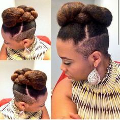 Undercut Natural Hair, Natural Hair Bun Styles, Shaved Hair Designs, Natural Hair Short Cuts, Hair Solutions, Fantasy Hair