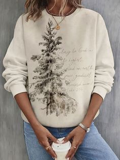 Luke 2:14 Art Print Long Sleeve Casual Top,Come to wonderclosets to Find your Favorite. Holiday Long Sleeve Cotton Sweatshirt, Christmas Cotton Crew Neck Sweatshirt, Cheap Christmas Cotton Sweatshirt, Cheap Cotton Christmas Sweatshirt, Affordable Cotton Christmas Sweatshirt, Luke 2, Womens Sweatshirts, Special Clothes, Vintage Pants