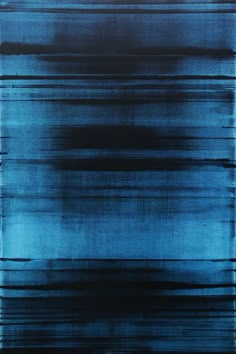 an abstract painting with blue and black stripes on the bottom, in shades of dark blue