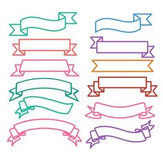 colorful ribbons with different colors on white background