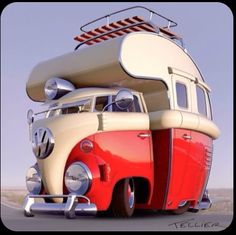 an old vw bus is parked in the desert