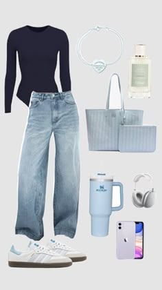 Outfit Jean, Simple Outfits For School, Jean Large, Casual Preppy Outfits, Casual School Outfits, Stockholm Style, Stockholm Fashion, Simple Trendy Outfits