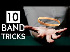 a person holding out their hands with the words 10 band tricks