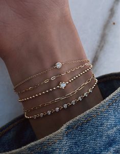 14kt gold baby paperclip chain bracelet on 6.75” chain *solid Bracelet Combos, Birthday 24, Jewelry Making Business, Blue Flame, Gold Baby, Gemstones Jewelry, Dainty Bracelets, Art Deco Interior