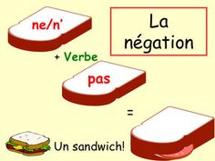 two sandwiches are shown with the words in french