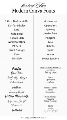 the modern cursive font family