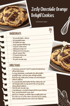 a recipe book with chocolate orange cookies on it