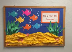 a bulletin board with some fish on it