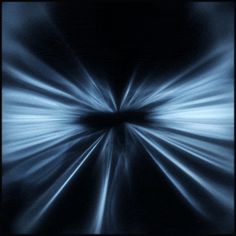 a black and blue background with white lines in the center, as well as an abstract design