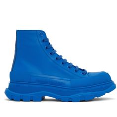 Gently Used. In Gorgeous Color Lake Blue. Blue Leather Boots For Streetwear, Blue High-top Sneakers With Studded Outsoles, Blue Low-top Leather Boots, Blue Leather Low-top Boots, Blue Low-top Boots With Rubber Sole, Sporty Blue High-top Boots, Blue High-top Sneakers With Studded Rubber Outsoles, Blue Sneakers With Studded Rubber Outsoles, Blue Leather High-top Sneakers With Vulcanized Sole