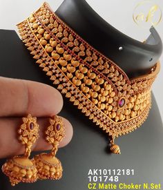 Trending Bridal Jewelry, Gold Necklace Set New Design 2023, Tamil Jewellery, Maharani Necklace, Gold Choker Necklace Indian, Gold Choker Necklace Set, Joker Design