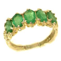 LetsBuyGold 14k Yellow Gold Natural Emerald Womens Eternity Ring - Sizes 4 to 12 Available Promise Rings For Girlfriend, Emerald Band Ring, Promise Rings For Him, Emerald Band, Promise Rings For Guys, Natural Emerald Rings, Promise Rings For Couples, Victorian Design, Promise Rings For Her