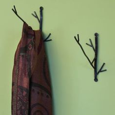 Hand Forged Twig Wall Hooks Decorative Wall Hooks, Forging Metal, Umbrella Stands, Coat Racks, Wall Mounted Coat Rack, Coat Hooks, Iron Wall, Umbrella Stand, Decorative Wall