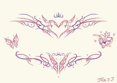 an artistic tattoo design with hearts and stars