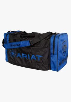 Take on any adventure with the Ariat Gear Bag. Featuring multiple compartments, a detachable shoulder strap and heavy duty fabric to maximise durability and protection. Large gear bag  Heavy duty poly fabric Detachable shoulder strap  Heavy duty zippered end pockets Top zip opening to the main compartment  H14" x W28" Ariat Logo, Saddle Pads English, Horse Gear, Mens Boots Casual, Casual Outerwear, Gear Bag, Pocket Top, Strap Top, Black Khakis