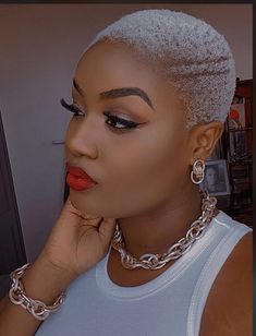 Shaving Hairstyles For Ladies, Low Fade Black Woman, Short Blonde Fade Black Women, Low Cuts For Black Women, Fade Haircut Women Natural Hair, Ladies Cut Haircuts African, Short Blonde Natural Hair Black Women, Fades For Women Hairstyles Black, Ash Blonde Twa