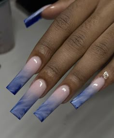 Full Set Nails Acrylic Summer, Art To Try, Summer Nail Art, Long Acrylic Nail Designs, Blue Acrylic Nails, Drip Nails, Denim Suit, Cute Acrylic Nail Designs, Dope Nail Designs