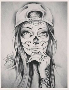 Sugar Skull Artwork, Skull Girl Tattoo, Sugar Skull Girl, Kunst Tattoos, Chicano Tattoos, Chicano Art Tattoos, Theme Tattoo, Sugar Skull Tattoos