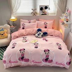 Mickey Minnie Kids Duvet Cover Bedding Set Kawaii Cute Double Single Size for Bedroom Decoration Cute Duvet, Cute Duvet Covers, Kids Duvet, Kids Duvet Cover, Big Beds, Mickey Y Minnie, Disney Kids, King Duvet, King Duvet Cover