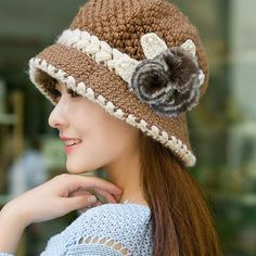 Fashion Women Lady Winter Warm Crochet Knitted Flowers Decorated Ears Hat KH Size: one size.  Color: Beige.  Gender: unisex.  Age Group: adult. Dinner Outfit Winter, Baseball Caps Fashion, Crochet Cap, Wool Caps, Knitted Flowers, Winter Hats Beanie, Ear Hats, Womens Baseball Cap, Winter Hats For Women