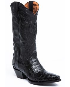 Black Caiman, Crocodile Boots, Black Leather Cowboy Boots, Dan Post, Fabulous Shoes, Cowgirl Style, Western Boots, Full Grain Leather, Cowboy Boots