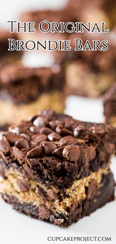 the original brownie bars are made with chocolate and peanut butter