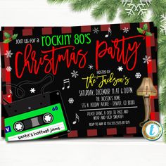 Christmas Party Invitation, 80's Rockin Holiday Party Retro Vintage Plaid Hipster Christmas, Adult Cocktail Party Editable Template Download Xmas Cocktail Party, Vintage Christmas Invitation, Hipster Christmas, 90s Christmas, Party 2023, Holiday Christmas Party, Christmas Invitation, Christmas Party Invitation, 80s Party