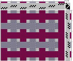 the quilt pattern is shown in purple and white, as well as black and grey squares