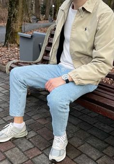 Polo Ralph Lauren Beige Harrington Jacket Outfit Men’s Harrington Jacket, How To Style Beige Jacket, Nerdy Casual Outfits Men, Ralph Lauren Harrington Jacket Outfit, Polo Ralph Lauren Men’s Outfits, Men Ralph Lauren Outfit, Beige Polo Outfit Men, Polo Jacket Outfits, Outfit Polo Hombre