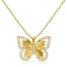 PRICES MAY VARY. 🦋GOLD BUTTERFLY PENDANT NECKLACE🦋The exquisite gold hollow butterfly pendant necklace exudes a unique elegance. The pendant features a gold butterfly with intricately designed hollow outlines around its wings, adding depth and dimension. The butterfly's body and the hollow parts of the wings are adorned with sparkling cubic zirconia stones, creating a dazzling effect. The smooth curves of the design resemble a real butterfly in flight, giving an impression of lightness and vitality. 🦋HOLLOW BUTTERFLY CHARM NECKLACE🦋Whether for daily wear, business settings, or formal events, the elegant gold hollow butterfly pendant necklace adds a touch of elegance and confidence to your look. Its timeless and fashionable design suits women of all ages, from young to mature ladies, hi Insect Fairy, Butterfly Necklace Gold, Charm Choker Necklace, Real Butterfly, Butterfly Pendant Necklace, Butterfly Charm, Butterfly Pendant