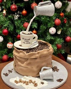 there is a cake that has been made to look like a coffee cup