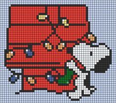 a cross stitch pattern with an image of a red car on the front and side