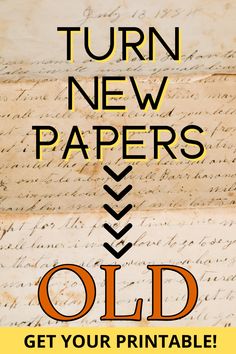 an old letter with the words turn new papers and get your printable