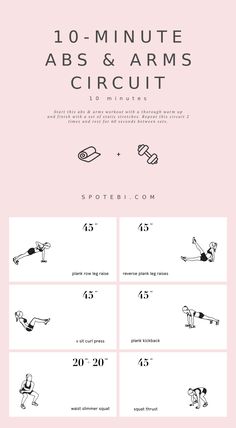 the instructions for how to do an abs and arms circuit in this exercise manual, you can