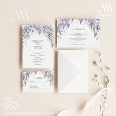 the wedding stationery is laid out and ready to be used