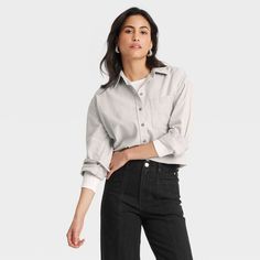 This Oversized Flannel Long-Sleeve Collared Button-Down Shirt from Universal Thread™ makes a versatile addition to your wardrobe. Made from midweight cotton, this collared shirt features a front button placket, long sleeves with buttoned cuffs, a patch pocket on the chest and a box-pleat back yoke for classic touches. The oversized fit and shirttail hemline complete the design, allowing you to wear it tucked in, untucked, layered open and unbuttoned, or with rolled-up sleeves. Universal Thread™: Oversized Flannel, Long Sleeve Flannel, Brown Plaid, Collared Shirt, Universal Thread, White Plaid, Shop Blouses, Casual Fits, Button Placket