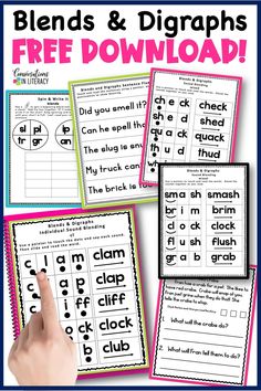 blends and digrams worksheets for beginning with the letter g in english