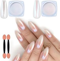 【PACKAGE CONTENTS】:2 PCS chrome nail mirror pearl pigment powders. It needs to be used with gel nail polish and no wipe top coat. 1 PCS for white pearl powder, 1 PCS for red pearl powder. They can make many different design for your gel nail polish.
【QUALITY AND QUANTITY】 :The jar has 1 gram of powder,instead of just a little bit per jar. Artdone chrome nail powder has very good shining mirror effect , it can make different effects with different background colors. And this is the perfect chrome to go over light gel polishes without it changing the color too much.
【A little Goes A Long Way】:It is very fine powder so that only need to apply a small amount. A little goes a long way. It’s enough for you to do 40-50 times manicures (more than 300 nails) at the nail salon or home. Nail Mirror, Chrome Nail Powder, Valentine Nail Art, Nail Effects, Nail Art Glitter, Chrome Nail, Nail Shimmer, Red Pearl, Glitter Dust