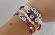 #formulaone #f1 #f1bracelets Max Verstappen Bracelet, F1 Friendship Bracelet, F1 Friendship, Letter Bead Bracelets, Student Christmas Gifts, Bracelet Inspo, Beaded Necklace Diy