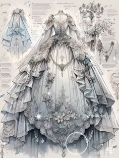 Era Dresses, Coronation Dress, Fairytale Gown, Dreamy Gowns, Dress Design Drawing, Old Fashion Dresses, Fashion Drawing Dresses, Clothing Design Sketches