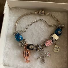 Pandora Snake Chain Moments Bracelet With World Traveler Theme Charms Jewelry Multicolored Bracelet Is Authentic Pandora In Good Condition. Hallmarked Can Be Seen In Last Photo. Sterling Silver 925. Charms Are Non Brand Charms That I Placed On The Bracelet For You. They Are All Brand New. Come With Regular White Box As Shown In Photos. Please Review All Photos. You’ll Get Everything In Photos. Very Pretty Bracelet Set. Fashion Forever Love Beads Charm Bracelets For Women With Siver Color Chain B Pandora Travel Bracelet Ideas, Pandora Bracelet Theme, Pandora Travel Bracelet, Ocean Theme Pandora Bracelet, Pandora Blue Charm Bracelet, Dark Blue Pandora Bracelet, Pandora Bracelet Travel Theme, Pandora Travel, Travel Bracelet