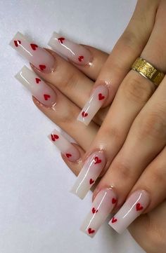 Unghie Sfumate, Acrylic Nails Coffin Short, Pink Acrylic Nails, Heart Nails, Pretty Acrylic Nails, Chic Nails, Short Acrylic Nails, Nail Arts