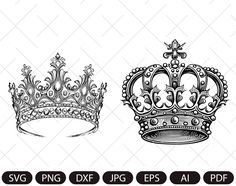 Diamond Crown Tattoo, Crown Hand Tattoo, King Crown Drawing, King Crown Tattoo, King And Queen Crowns, Queen Chess Piece, Crown Drawing, King's Crown, Crown Vintage