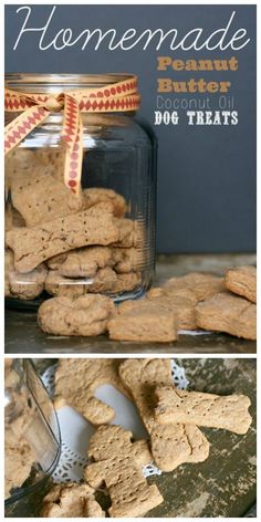 homemade peanut butter dog treats in a jar