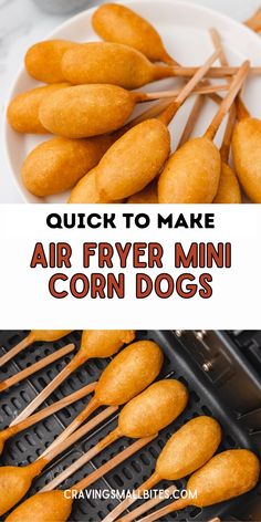 air fryer mini corn dogs with text overlay