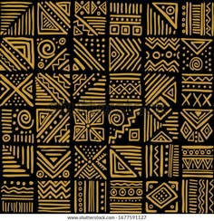 an abstract gold pattern on black background